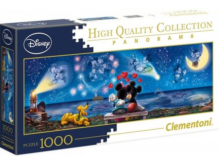 Puzzle mickey et minnie regardent le feu d'artifice 1000 pieces - collection panorama disney - Clementoni - 39449