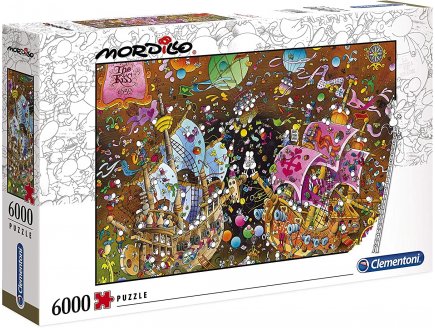 Puzzle mordillo le baiser des bateaux pirates 6000 pieces - collection dessin animee - Clementoni - 36527
