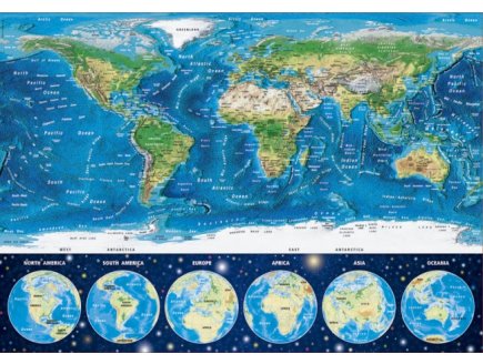 PUZZLE NEON LA CARTE DU MONDE 1000 PIECES - COLLECTION FLUORESCENT - EDUCA - 16760