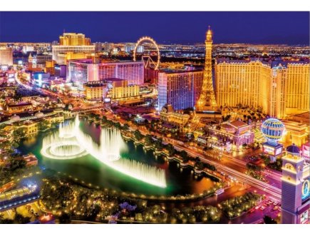 PUZZLE NEON : LAS VEGAS 1000 PIECES - EDUCA - COLLECTION FLUORESCENT VILLE DES ETATS-UNIS - 16761