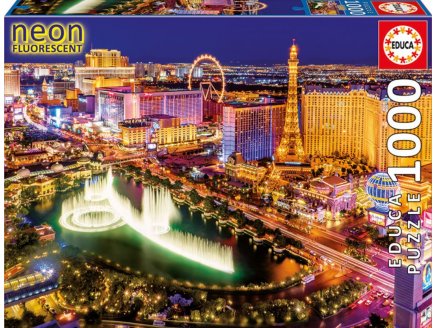 Puzzle neon : las vegas 1000 pieces - Educa - collection fluorescent ville des etats-unis - 16761