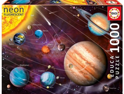 Puzzle neon le systeme solaire / les planetes 1000 pieces - collection fluorescent - Educa - 14461