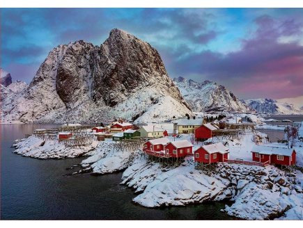 PUZZLE NORVEGE : ILE LOFOTEN 1500 PIECES - COLLECTION PAYSAGE HIVER - EDUCA - 17976