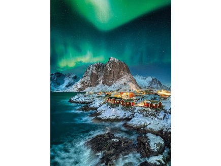 PUZZLE NORVEGE ILES LOFOTEN ET LES AURORES BOREALES 1000 PIECES - COLLECTION PAYSAGE ET MER - CLEMENTONI - 39775