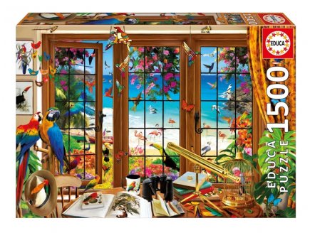 Puzzle Observation d'oiseaux colorés 1500 pieces - Collection Paradis Tropical, Exotique - Educa - 20333