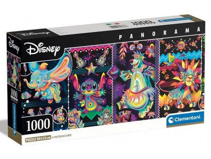 Puzzle panorama bambi roi lion baloo dumbo 1000 pieces - collection personnage disney - clementoni - 39876