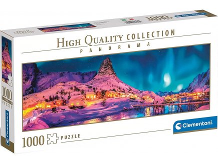 Puzzle panorama islande iles lofoten vue de la nuit 1000 pieces - collection paysage et montagne - Clementoni - 39747