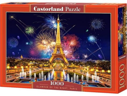 Puzzle paris : la tour eiffel vue du trocadero et le feu d'artifice 1000 pieces - collection pays 