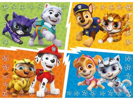 PUZZLE PAT PATROUILLE CHIEN CHASE MARCUS STELLA EVEREST ET CHAT ROXY CASCADEUR LEO JADE 60 PIECES - NATHAN - 862115