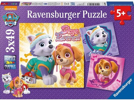 PUZZLE PAT PATROUILLE STELLA ET EVEREST 3 X 49 PIECES - RAVENSBURGER PAW PATROL - 08008