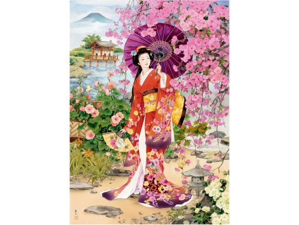 PUZZLE PEINTURE : FEMME JAPONAISE TEIEN 1000 PIECES - COLLECTION PEINTRE HARUYO MORITA - EDUCA - 19917
