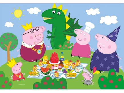 Puzzle peppa pig pique-nique en famille - joue au parc 3 x 48 pieces - Clementoni peppa le cochon - 25263