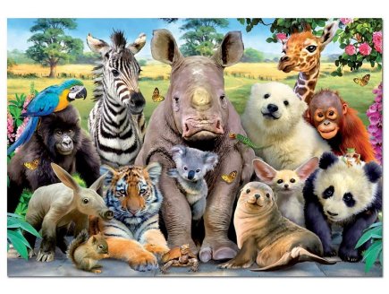 PUZZLE PHOTO SELFIE DROLES D'ANIMAUX SAUVAGES 1000 PIECES - SERIE SPECIALE - EDUCA - 15517