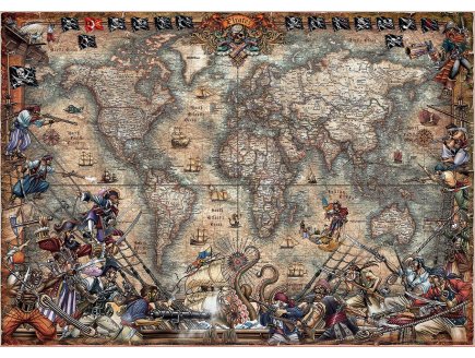 PUZZLE PIRATE CARTE AU TRESOR 2000 PIECES - COLLECTION CORSAIRE - EDUCA - 18008