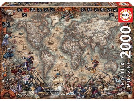 Puzzle pirate carte au tresor 2000 pieces - collection corsaire - Educa - 18008