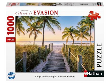 Puzzle Plage de Floride au lever du soleil 1000 pi�ces - Collection Evasion, Voyage - Nathan - 12000916