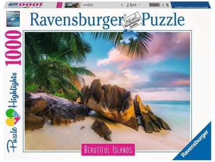 Puzzle plage paradisiaque des seychelles 1000 pieces - collection mer et vacances - Ravensburger - 16907