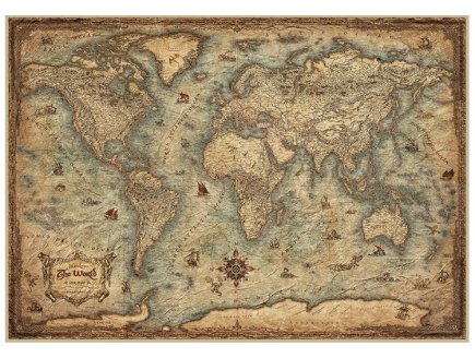 Puzzle Planisph�re ancien 3000 pieces - Carte du monde, Mappemonde - Educa - 19567