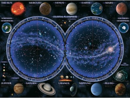 PUZZLE PLANISPHERE ET LES PLANETES - 1500 PIECES COLLECTION ASTROLOGIE - RAVENSBURGER - 16373