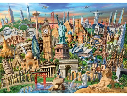 Puzzle points de repere du monde 1000 pieces - collection monuments - pays - Ravensburger 198900