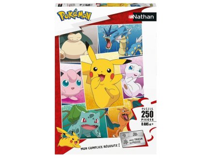 Puzzle pokemon pikachu dracaufeu bulbizarre mew leviator ronflex rondoudou - 250 pieces - Nathan 868827