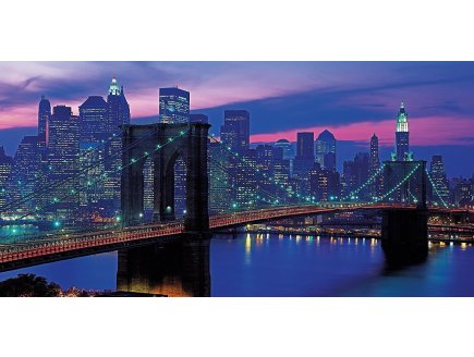 PUZZLE PONT DE BROOKLYN ET LE COUCHE DE SOLEIL A NEW-YORK 13200 PIECES - COLLECTION GEANT - CLEMENTONI 38009