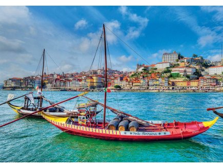 PUZZLE PORT DE RABELOS : BATEAUX TRADITIONNELS DE PORTO  1000 PIECES - COLLECTION VILLE DU PORTUGAL - EDUCA - 17196