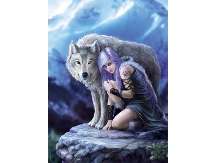 PUZZLE PROTECTOR 1000 PIECES - ANNE STOKES - COLLECTION LOUP - CLEMENTONI - 39465