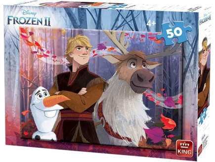 PUZZLE REINE DES NEIGES 2 : SVEN OLAF KRISTOFF DANS LA FORET 50 PIECES - FROZEN - KING