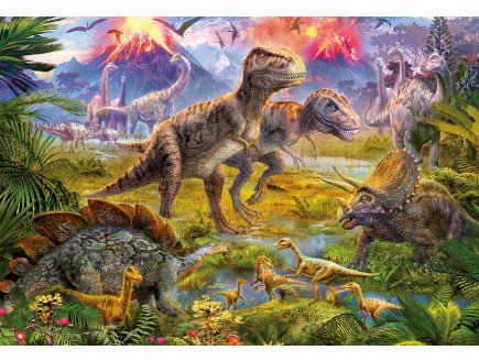 PUZZLE RENCONTRE ENTRE DINOSAURE 500 PIECES - EDUCA COLLECTION ANIMAUX PREHISTORIQUES - 15969