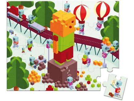 Puzzle robocubes avec valise 24 pieces  - Janod - 02943