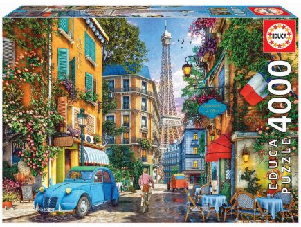 Puzzle rue de paris et tour eiffel 4000 pieces - collection paysage de france - Educa 19284