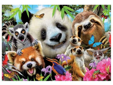 PUZZLE SELFIE D'ANIMAUX AMUSANTS 300 PIECES - PHOTO FUN & HUMOUR - EDUCA - 18610