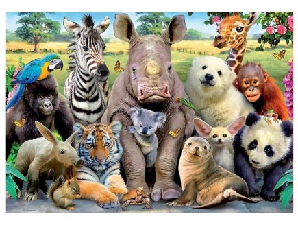 PUZZLE SELFIE DROLES D'ANIMAUX SAUVAGES 300 PIECES - PHOTO FUN & HUMOUR - EDUCA - 15908