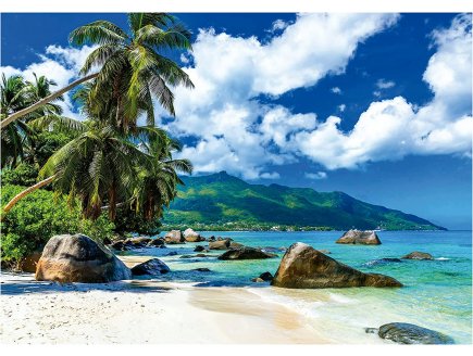 PUZZLE SEYCHELLES AU BORD DE LA PLAGE 1500 PIECES - COLLECTION PAYSAGE MER MONTAGNE - EDUCA 19564