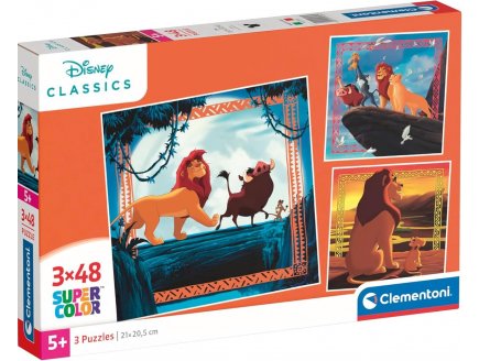 Puzzle Simba le roi avec ses amis 3 x 48 pi�ces - Clementoni - 25323