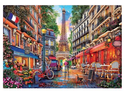 PUZZLE SOIREE ROMANTIQUE A PARIS, FRANCE 1000 PIECES - PEINTURE, ART, TABLEAU - EDUCA - 19019