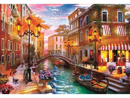 Puzzle Soleil couchant sur Venise, Italie 500 pi�ces - Ville romantique, canaux - Clementoni - 35586