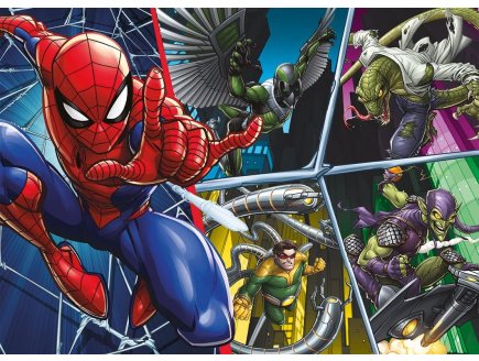 PUZZLE SPIDER-MAN CONTRE VAUTOUR LEZARD ET DOCTEUR OCTOPUS 45 PIECES - SPIDERMAN - NATHAN - 86185