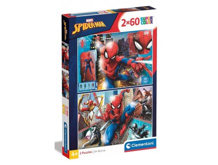 PUZZLE SPIDERMAN - 2 X 60 PIECES - PUZZLE MARVEL SPIDER-MAN - SUPER HEROS - CLEMENTONI - 21608