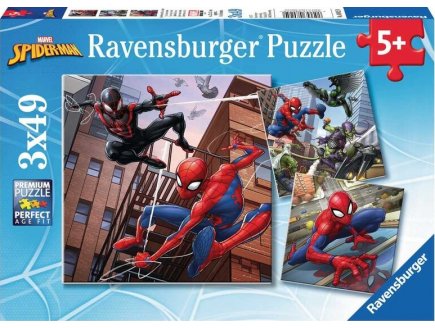 PUZZLE SPIDERMAN ET VENOM 3 X 49 PIECES - RAVENSBURGER SPIDER-MAN - 080250