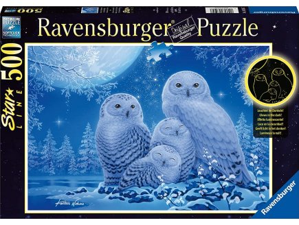 Puzzle star line : chouettes au clair 500 pieces - collection neon - Ravensburger - 165957