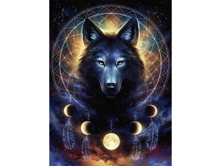 PUZZLE STAR LINE : LA LEGENDE DU LOUP NOIR - COLLECTION NEON - RAVENSBURGER - 13970