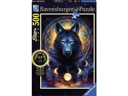 Puzzle star line : la legende du loup noir - collection neon - Ravensburger - 13970