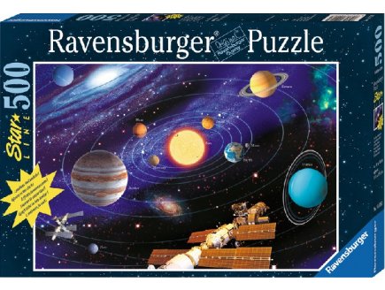 Puzzle star line : le systeme solaire 500 pieces - collection neon - Ravensburger - 14926