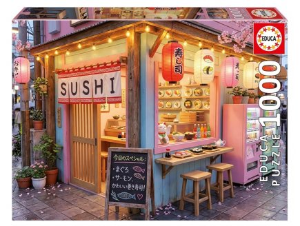 Puzzle Sushi Kawaii 1000 pieces - Restaurant japonais, Cuisine asiatique - Educa - 20564