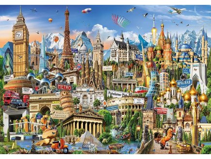 PUZZLE SYMBOLES D'EUROPE 2000 PIECES - COLLECTION MONUMENTS - EDUCA - 17697