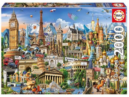 Puzzle symboles d'europe 2000 pieces - collection monuments - educa - 17697