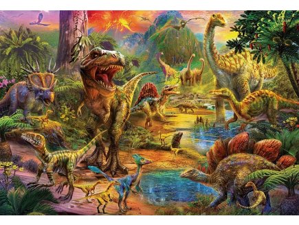 PUZZLE TERRE DES DINOSAURES 1000 PIECES - COLLECTION PREHISTOIRE - EDUCA - 17655