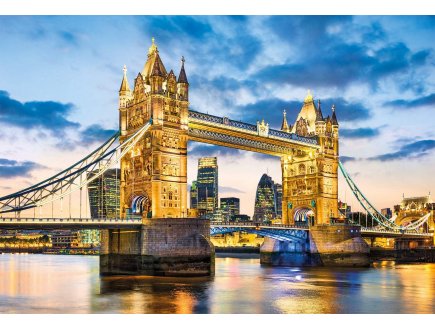 PUZZLE TOWER BRIDGE AU CREPUSCULE 2000 PIECES - COLLECTION PAYSAGE ANGLETERRE - CLEMENTONI - 32563